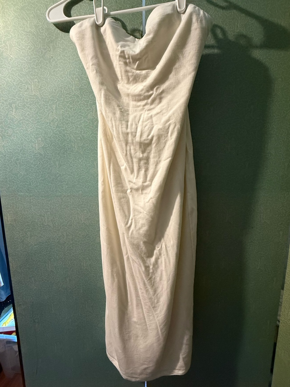 Reformation Strapless Cream Midi Dress - size S